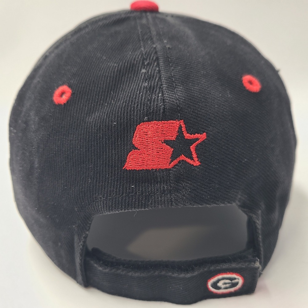Vintage Georgia Bulldogs Hat Adjustable Starter Black Red NCAA University Men - Picture 7 of 11